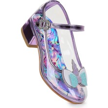 Kiko Kids Unicorn Kız Çocuk Topuklu Abiye Şeffaf Ayakkabı Lila