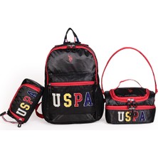 U.s. Polo Assn. 3'lü Okul Çanta Seti PLCAN24273– Sırt Çantası, Beslenme Çantası ve Kalemlik Siyah