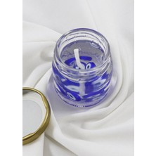 El Yapımı Cam Nazar Boncuklu Şeffaf Mum Kavanozu, Nazar Boncuklu Mum