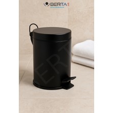 Berta Hijyen Siyah 2'li Banyo Seti Çöp Kovası Tuvalet Fırçası Metal