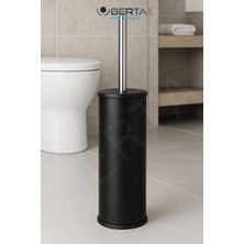 Berta Hijyen Siyah 2'li Banyo Seti Çöp Kovası Tuvalet Fırçası Metal