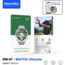 Haino Teko Rw- 67 Akıllı Saat | Bluetooth Arama | IP67 Su Geçirmez | Gps Destekli | Kalp Ritmi & Spo2 & Tansiyon | 3 Kordon (Metal, Silikon, Deri)