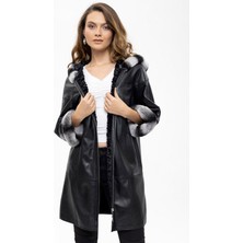 Deriderim Siyah Paige Kadın Deri Kaban