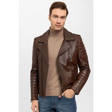 Cangurione Luc Konyak Biker Erkek  Deri Mont