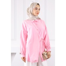 Pembe Yandan Bağlamalı Tunik