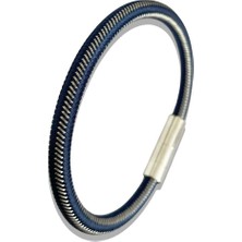 ARS187 Erkek Deri Çelik Bileklik