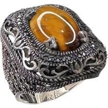 Kaplangözü ve Zirkon Taşlı Gümüş Yüzük 250057162G31Y