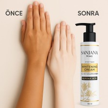 Sanjana Beauty Cilt Beyazlatıcı Krem,Glikolik Asitli Beyazlatıcı Krem,Tüm Cilt Tiplerine Uygun 125 ml