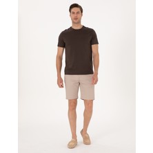 Pierre Cardin Erkek Bej Slim Fit Dokuma Şort 50308132-VR011