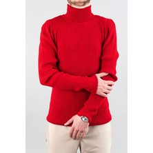 Erkek Slim Fit Balıkçı Yaka Pamuklu Boğazlı Kazak Haki