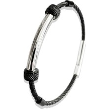 ARS193 Erkek Deri Çelik Bileklik