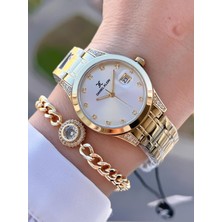 Daniel Klein Çelik Kordon 30 mt Suya Dayanıklı Kadın Kol Saati+Bileklik BYN.13782.4