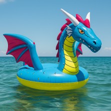 Dragon Binici Şişme Deniz Yatağı – 201X191X92 cm | 40 kg Taşıma Kapasiteli Tek Kişilik Çocuk Havuz Oyuncağı