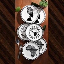 Africa Seramik 6'lı Pasta Tabağı 21 cm