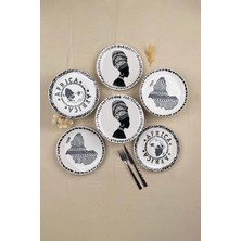 Africa Seramik 6'lı Pasta Tabağı 21 cm