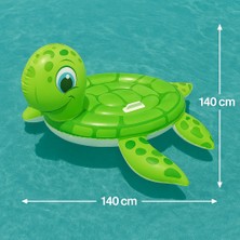 Caretta Caretta Şekilli Şişme Deniz Yatağı – 140X140 cm | Tutma Kulplu Sevimli Kaplumbağa Havuz Oyuncağı