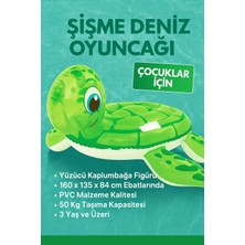 Caretta Caretta Şekilli Şişme Deniz Yatağı – 140X140 cm | Tutma Kulplu Sevimli Kaplumbağa Havuz Oyuncağı