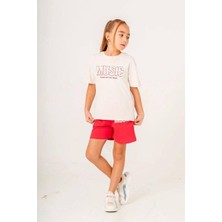 Kız Çocuk Music Desenli Yazlık Kız Çocuk Garson Boy Şortlu Takım Kız Çocuk Yazlık Takım