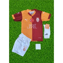 2024/2025 Yeni Leroy Sane 5 Yıldızlı Galatasarây.Çocuk Forması Kırmızı Parçalı Bileklik Çoraplı