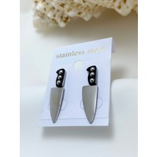 Çelik Kişiye Özel Isim Yazılan Somer Cheef Unisex Küpe