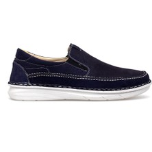 Elit ERLSN2628 Erkek Hakiki Deri Ortopedik Casual Ayakkabı Lacivert