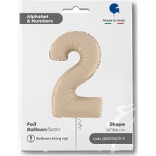 2 Rakam Satin Cream Folyo Balon 26"