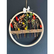 🌿"kır Baharı"-Doğal Çiçekli Kasnak (27 Cm)Duvar Tablosu/duvar Süsü