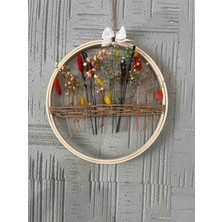 🌿"kır Baharı"-Doğal Çiçekli Kasnak (27 Cm)Duvar Tablosu/duvar Süsü