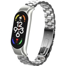 Xiaomi Mi Band 7 Uyumlu Krd-04 Metal Kordon Iktk - Gümüş