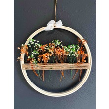🌿"kır Baharı"-Doğal Çiçekli Kasnak(27 Cm) Duvar Tablosu/duvar Süsü
