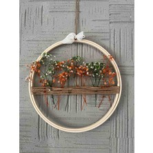 🌿"kır Baharı"-Doğal Çiçekli Kasnak(27 Cm) Duvar Tablosu/duvar Süsü