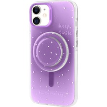 Apple iPhone 11 Kılıf Magsafe Şarj Özellikli Tak-Çıkar Pop Soketli Iktk Tiktok Kapak-Mor