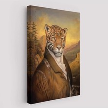 Insan Kıyafetli Jaguar Dekoratif Duvar TABLOSU-6331