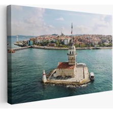 Kızkulesi ve Üsküdar Kuşbakışı Manzarası Dekoratif Kanvas TABLO-6509