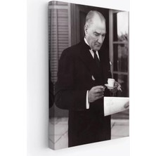 Atatürk Portre Tablosu Mustafa Kemal Atatürk Dikdörtgen Dekoratif Kanvas TABLO-FR-141