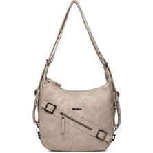 Yıkama Deri Hem Sırt Hem Omuz Kadın Çantası 21-K Barcelona 1930