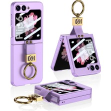 Galaxy Z Flip 6 Kılıf Iktk Z Harfli Yüzüklü Kıpta Kapak-Lila