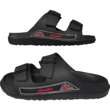 Calx Siyah Erkek Havuz Plaj Tokalı Terlik