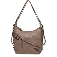 Yıkama Deri Hem Sırt Hem Omuz Kadın Çantası 21-K Barcelona 1930