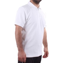 Twister 2290 Ekru Günlük Kısa Kol Normal Kesim Pamuklu Fermuarlı Polo Yaka Erkek Tişört