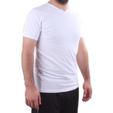 Twister Jeans 2302 Beyaz Günlük Pamuklu Basıc V Yaka Erkek Tişört