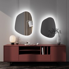 Asimetrik LED Işıklı Dekoratif Ayna – Modern Duvar Aynası (AYP183-L)
