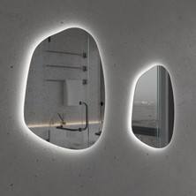 Asimetrik LED Işıklı Dekoratif Ayna – Modern Duvar Aynası (AYP183-L)