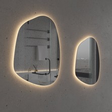 Asimetrik LED Işıklı Dekoratif Ayna – Modern Duvar Aynası (AYP183-L)