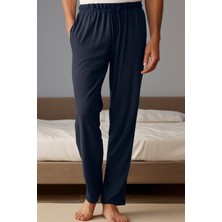 Elemge %100 Pamuk Premium Kumaş Pijama Altı Lacivert  Regular Fit Beli Lastikli Ipli Cepli Terletmez Esnek Erkek Rahat Kesim