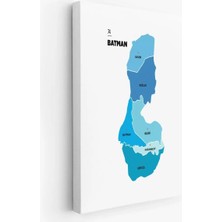 Batman Ili ve Ilçeler Haritası  Dekoratif Kanvas Tablo 1287