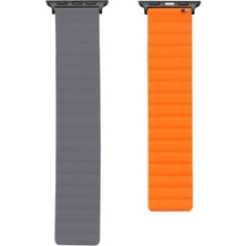 ​​​watch 42MM Uyumlu Krd-52 Kordon Hzrv - Gri-Turuncu