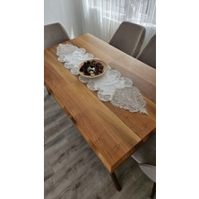 Lüks Fransız Dantelli Kadife Runner