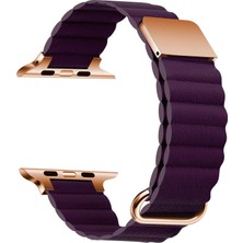 ​​​watch 42MM Uyumlu Krd-78 Pu Deri Kordon Strap Kayış Hzrv - Mürdüm