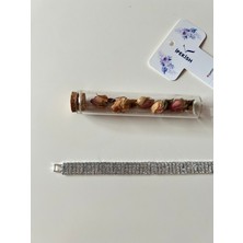 18 cm Silver Renk Zirkon Taşlı Bujiteri Bileklik – Şıklığın Işıltısı
